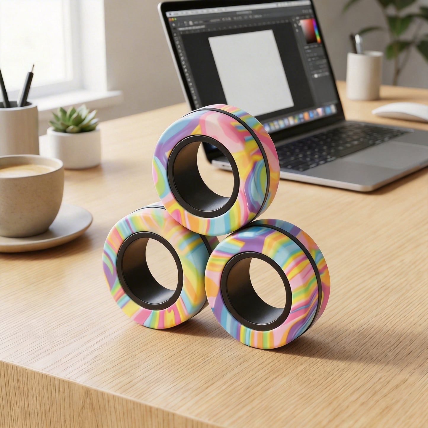 Tranquil Trio Fidget Rings: Stress Relief Focus Toy