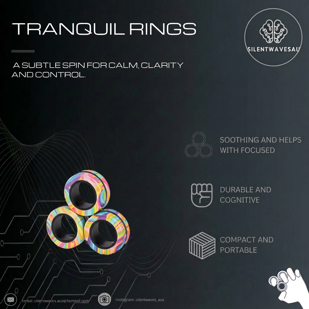 Tranquil Trio Fidget Rings: Stress Relief Focus Toy